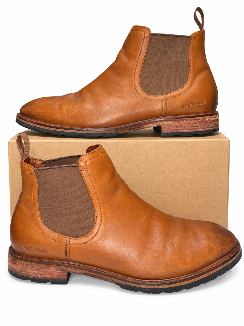 Cole Haan Berkshire Lug Chelsea Boots Men’s 11.5 M British Tan Leather